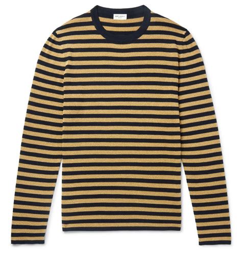 yves saint laurent old school yellow sweater|saint laurent striped sweater.